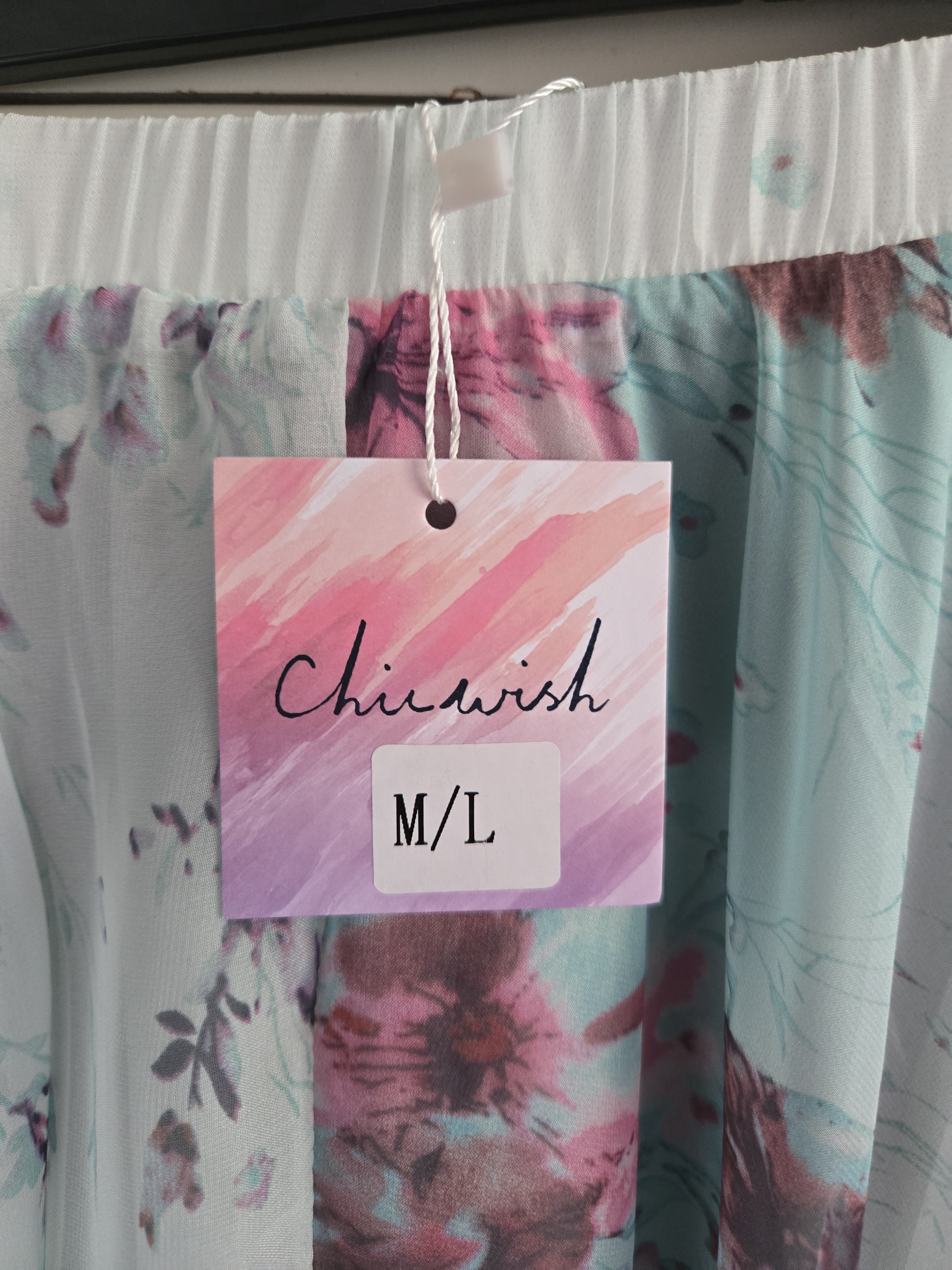 Chicwish Mint And Pink Floral Maxi Skirt Size M/L Nwt — image 4 of 6